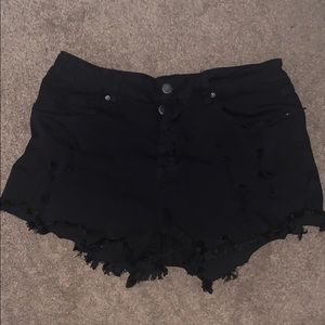 Angel Kiss Black Denim Shorts